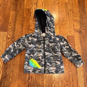 Little Mish Gray Camouflage Hoodie Size 18M